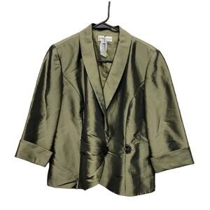 Drapers and Damons Green Satin Blazer - Size Large